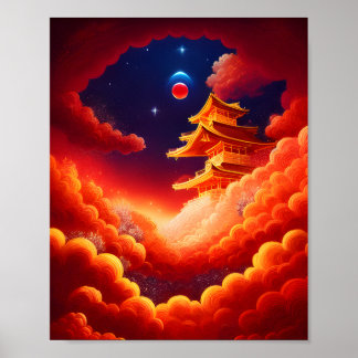 Póster Poster de la Luna Roja