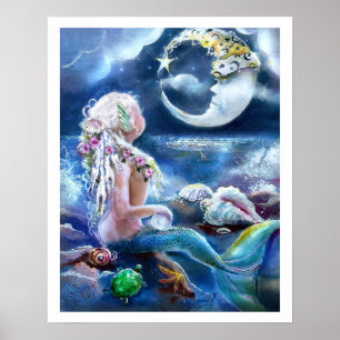 Póster Poster de la Luna y la Sirena
