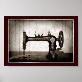 Póster Poster de la máquina de coser antigua
