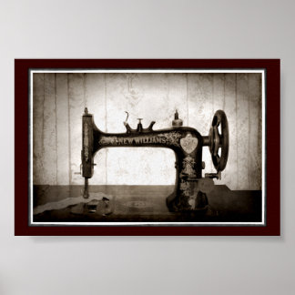 Póster Poster de la máquina de coser antigua