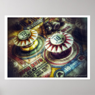 Póster Poster de la máquina de pinball del vintage
