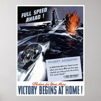 Póster Poster de la Marina de Guerra de la Segunda Guerra