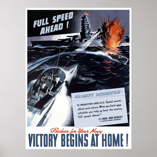 Póster Poster de la Marina de Guerra de la Segunda Guerra (Frente)