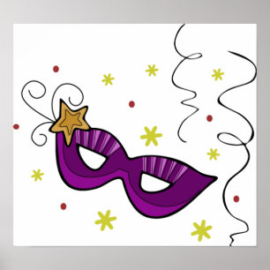 Póster Poster de la máscara ocular de Mardi Gras