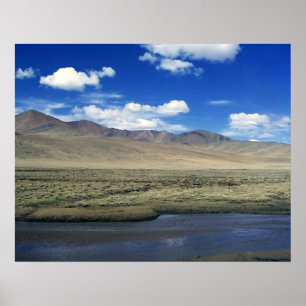 Póster Poster de la meseta tibetana y de la cordillera