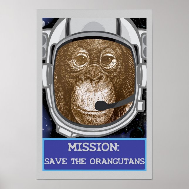 Póster Poster de la Misión Astronauta de Orangutan (Frente)