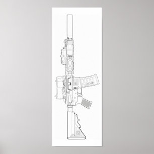 Póster Poster de la MOD 0 de CQBR MK18