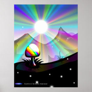Póster Poster de la montaña de la seta