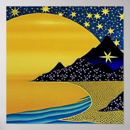 Póster Poster de la montaña de las estrellas
