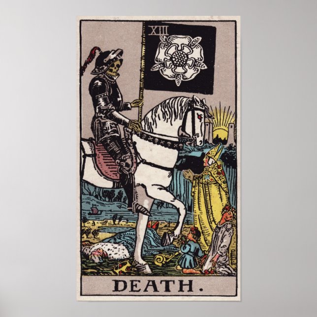 Póster Poster de la muerte de Tarot Vintage (Frente)