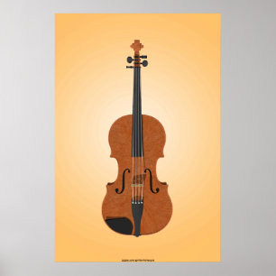 Póster Poster de la música: Modelo del violín 3D