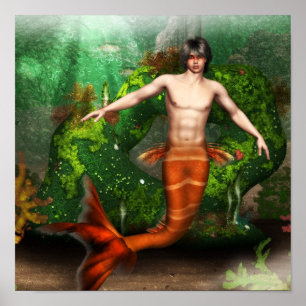 Póster Poster de la natación del Merman