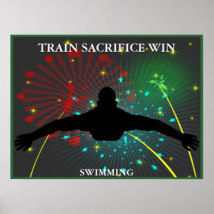 Póster Poster de la natación del triunfo del sacrificio