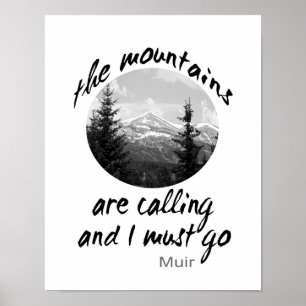 Póster poster de la naturaleza Muir cita a los Montes