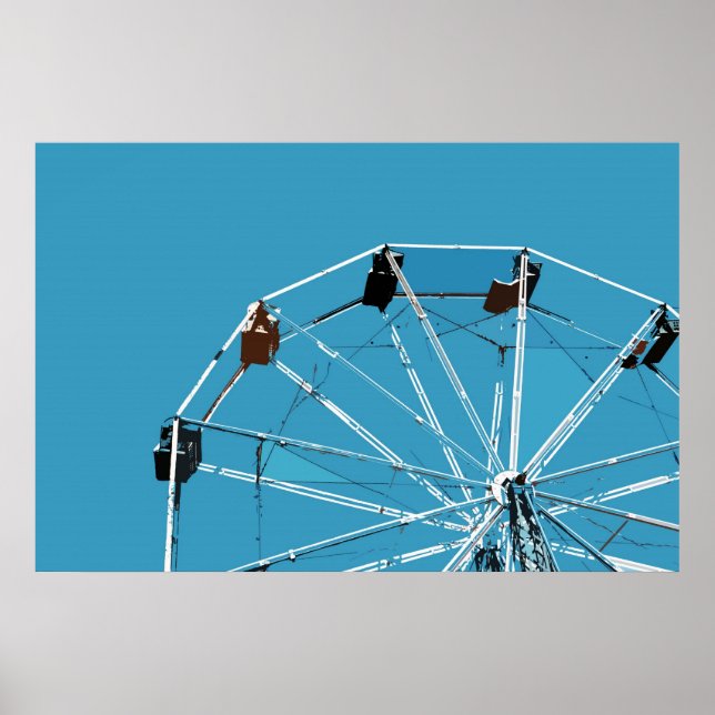 Póster Poster de la noria azul Aqua (Frente)
