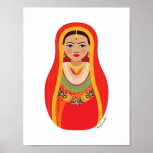 Póster Poster de la novia nepalí Matryoshka
