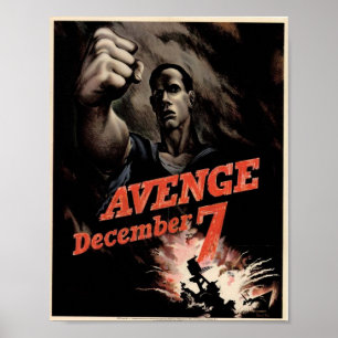 Póster Poster de la Oficina de Guerra Vintage Avenge Dece