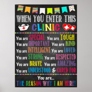 Póster Poster de la Oficina de Salud Escolar, Clínica Ped