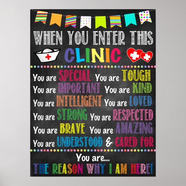 Póster Poster de la Oficina de Salud Escolar, Clínica Ped (Frente)
