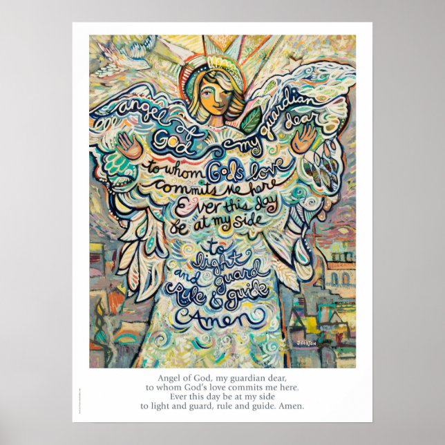Póster Poster de la oración Ángel de Guardian (Frente)