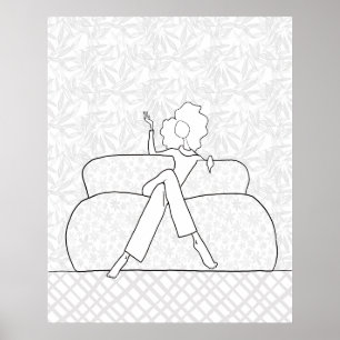 Póster Poster de la página de moda ilustrada Woman Colori