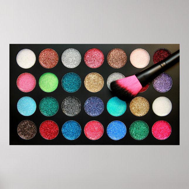 Póster Poster de la paleta de maquillaje purpurina (Frente)