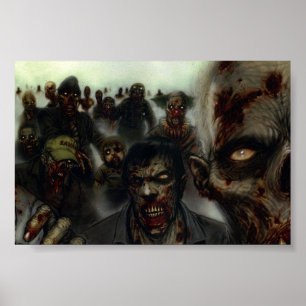 Póster Poster de la pared de Halloween de los zombis