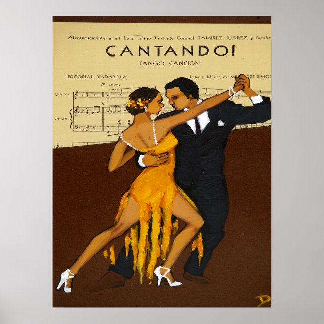 Póster Poster de la pareja de tango bailando (Frente)