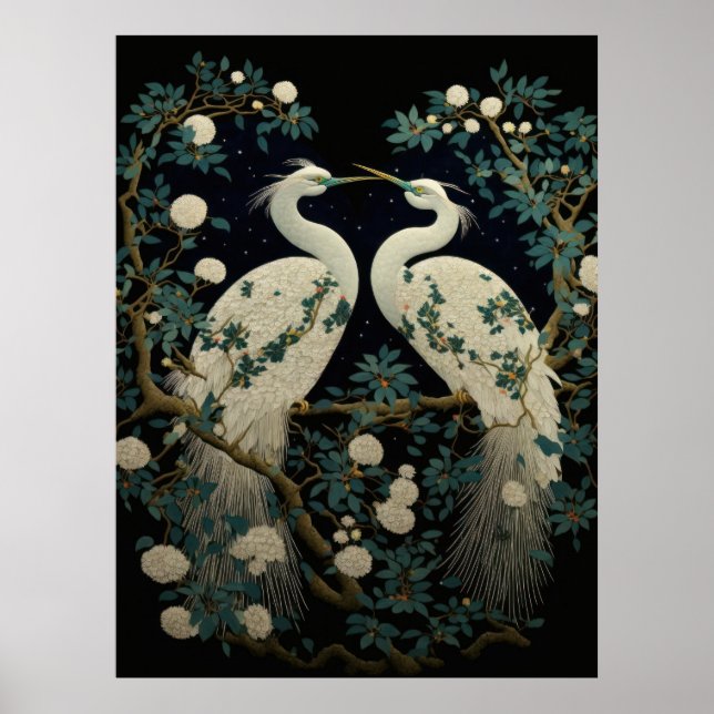 Póster Poster de la pareja de verdes blancos (Frente)