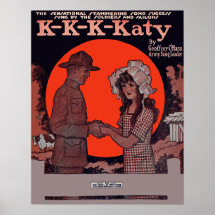 Póster Poster de la partitura del vintage de K-K-K-Katy