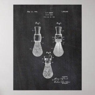 Póster Poster de la patente de la brocha de afeitar