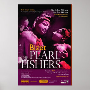 Póster poster de la pesca de perlas grande