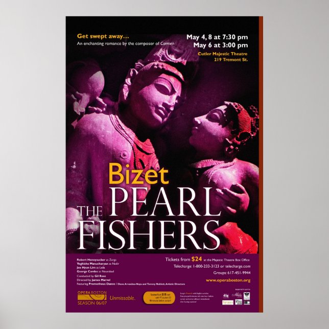 Póster poster de la pesca de perlas grande (Frente)