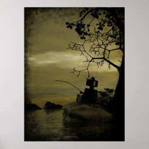 Póster Poster de la pesca del robot