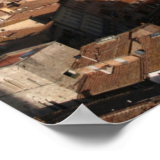 Póster Poster de la Piazza del Campo Siena Italia (Esquina)