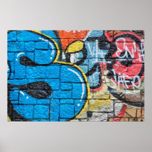 Póster poster de la pintada de la pared