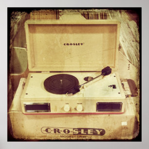 Póster Poster de la placa giratoria del vintage