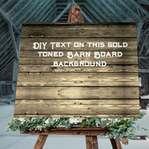 Póster Poster de la placa Rústica Gold Tone XL DIY Barn