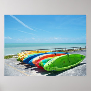Póster Poster de la playa del océano de los colores de