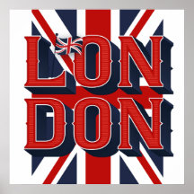 Poster de la Plaza de la Bandera de Londres (24x24