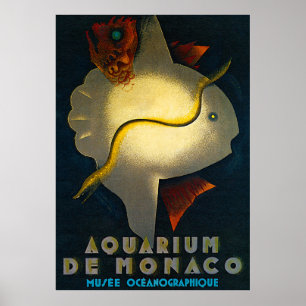Póster Poster de la publicidad del de Mónaco del acuario