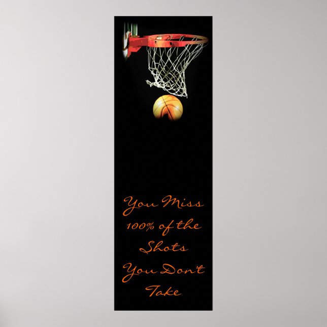 Póster Poster de la Puerta de Baloncesto de Cita Motivado (Frente)