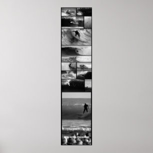 Póster Poster de la puerta de la onda que practica surf
