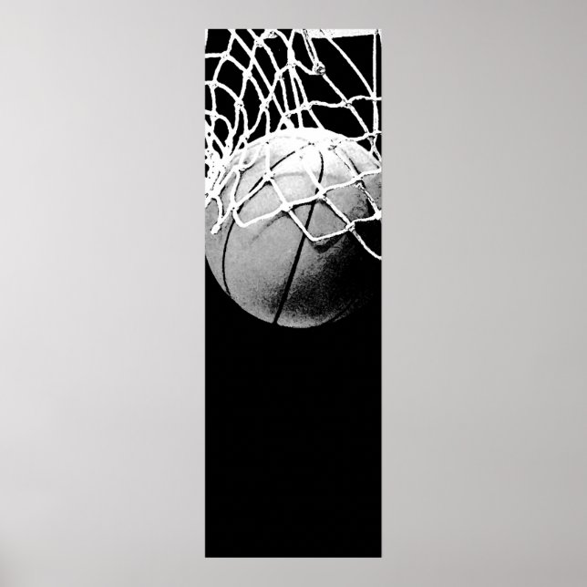Póster Poster de la puerta del baloncesto blanco negro (Frente)