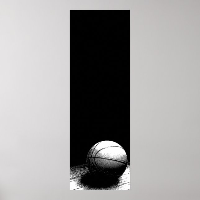Póster Poster de la puerta del baloncesto blanco y negro (Frente)