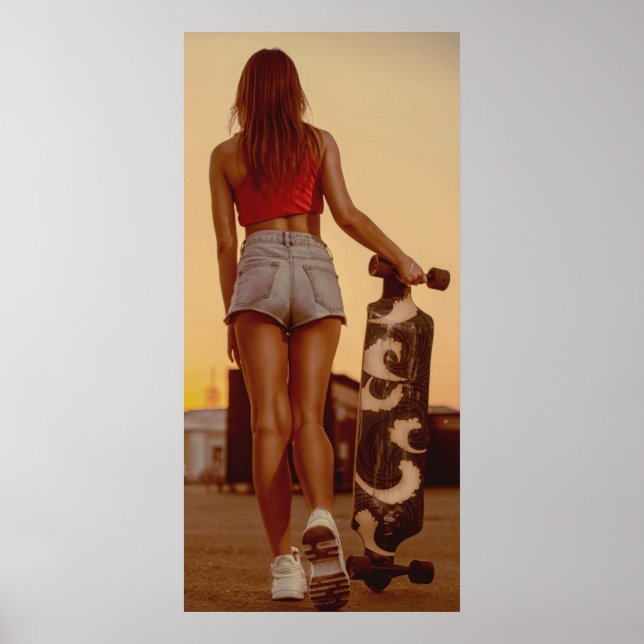 Póster Poster de la puerta del Chica del patinador (Frente)