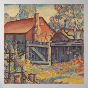 Póster Poster de la puerta del jardín de la granja