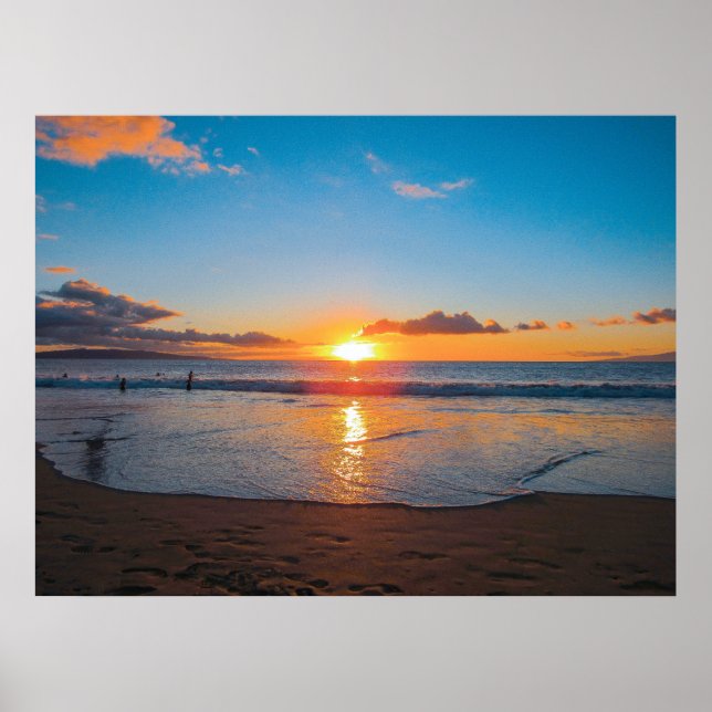 Póster Poster de la puesta de sol de Maui (Frente)