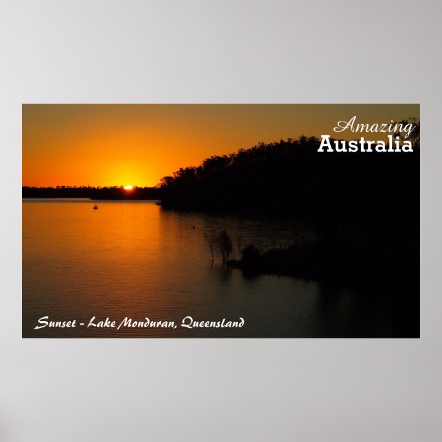 Póster Poster de la puesta de sol en el lago Monduran (Frente)