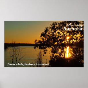 Póster Poster de la puesta de sol en el lago Monduran